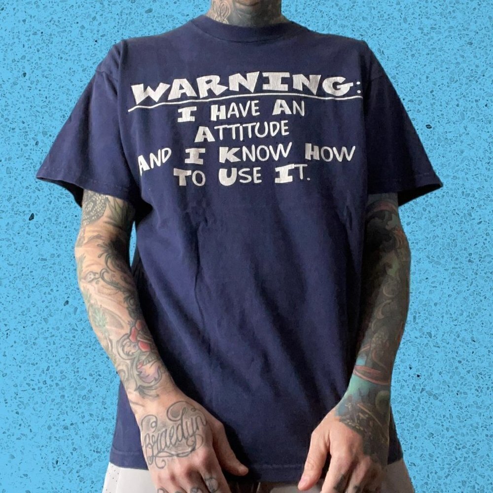 Vintage ironic humor t shirt delta pro tagged men’s XL navy